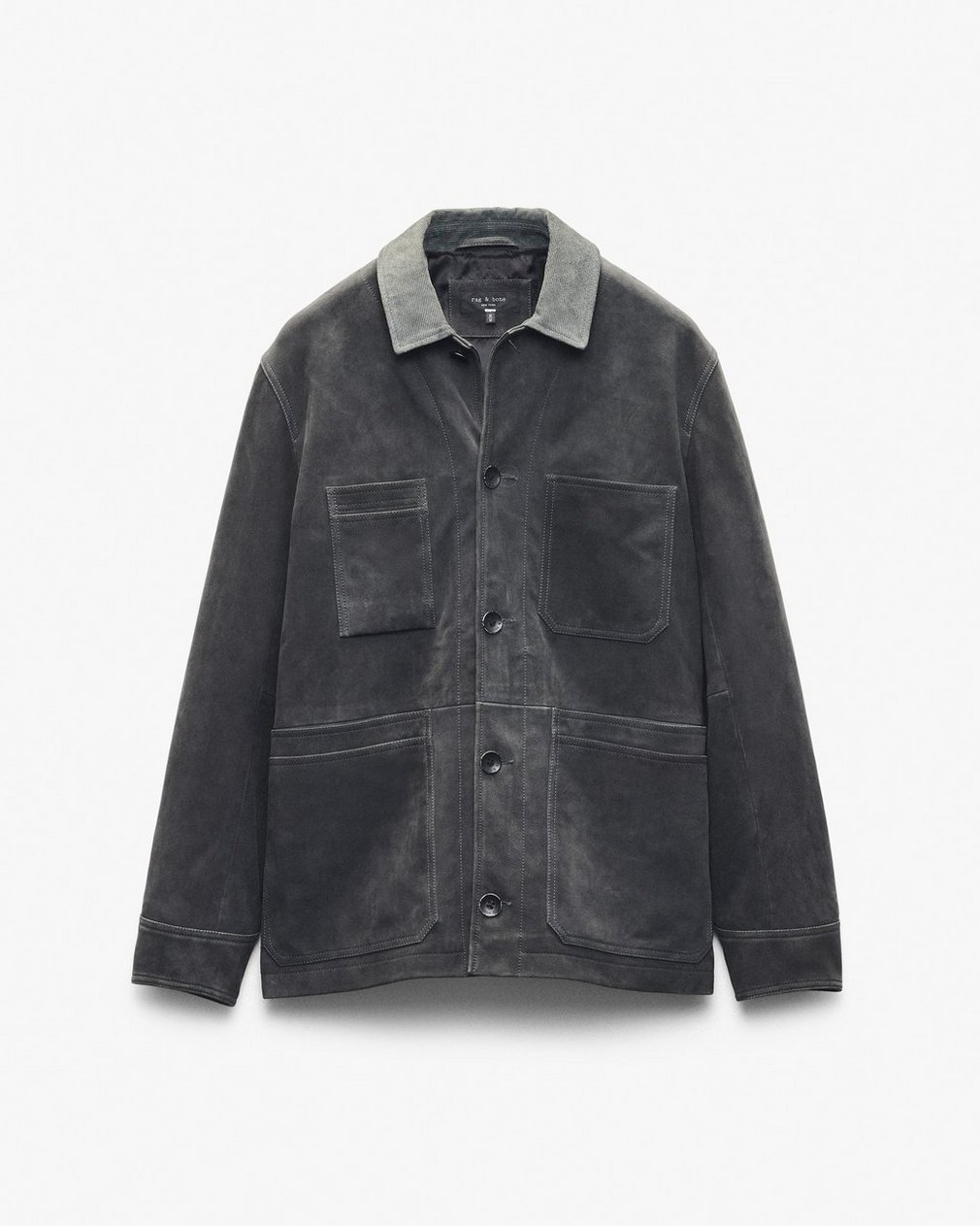 Graham Suede Chore Jacket - Dark Grey - Image 2