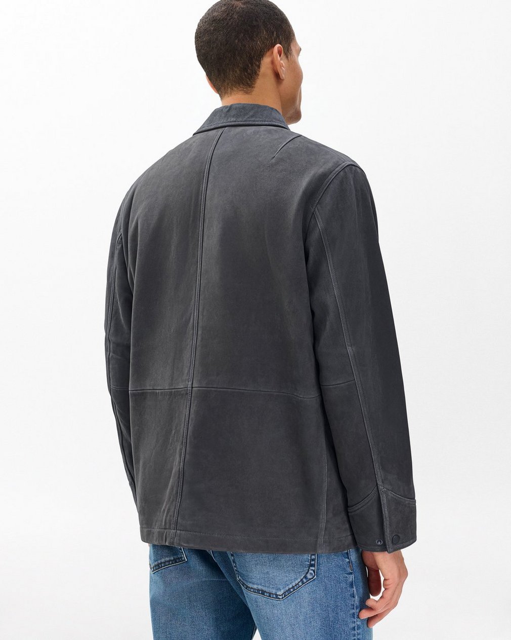 Graham Suede Chore Jacket - Dark Grey - Image 6