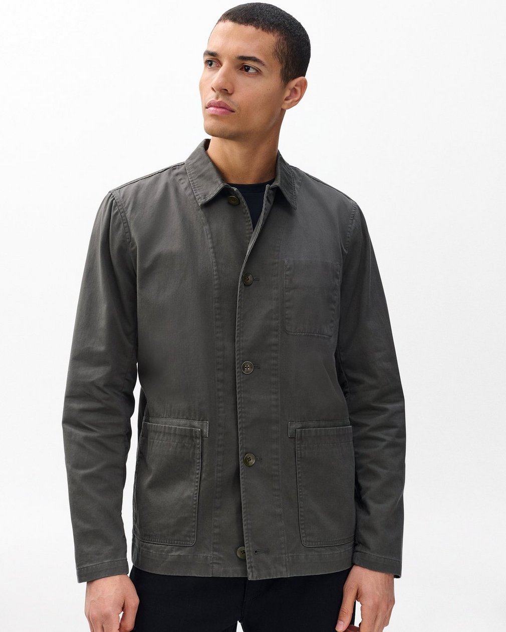 Evan Twill Chore Jacket - Dark Shadow - Image 3