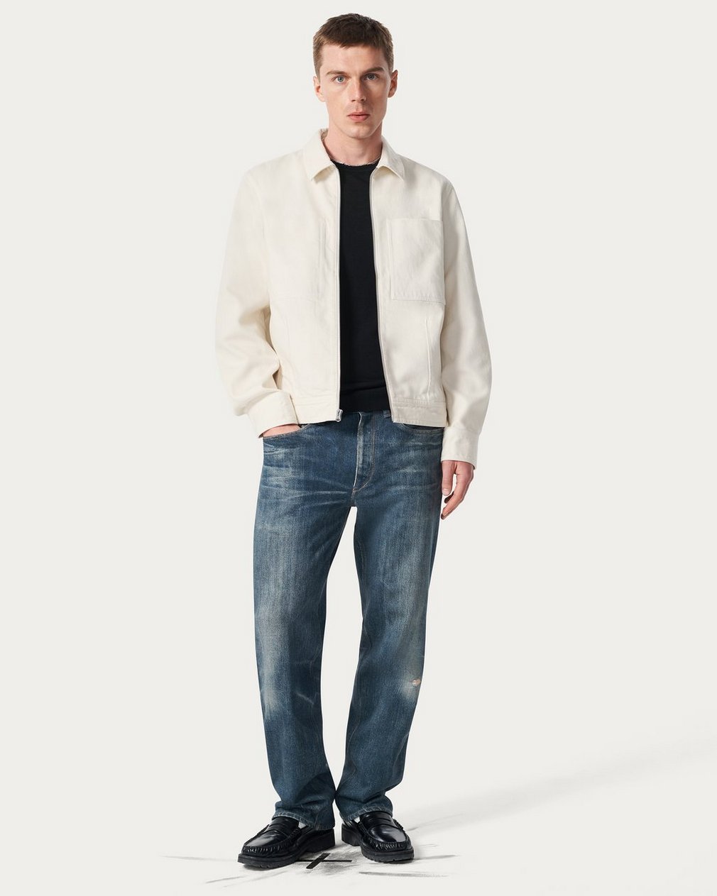Simon Denim Garage Jacket - Ecru - Image 3