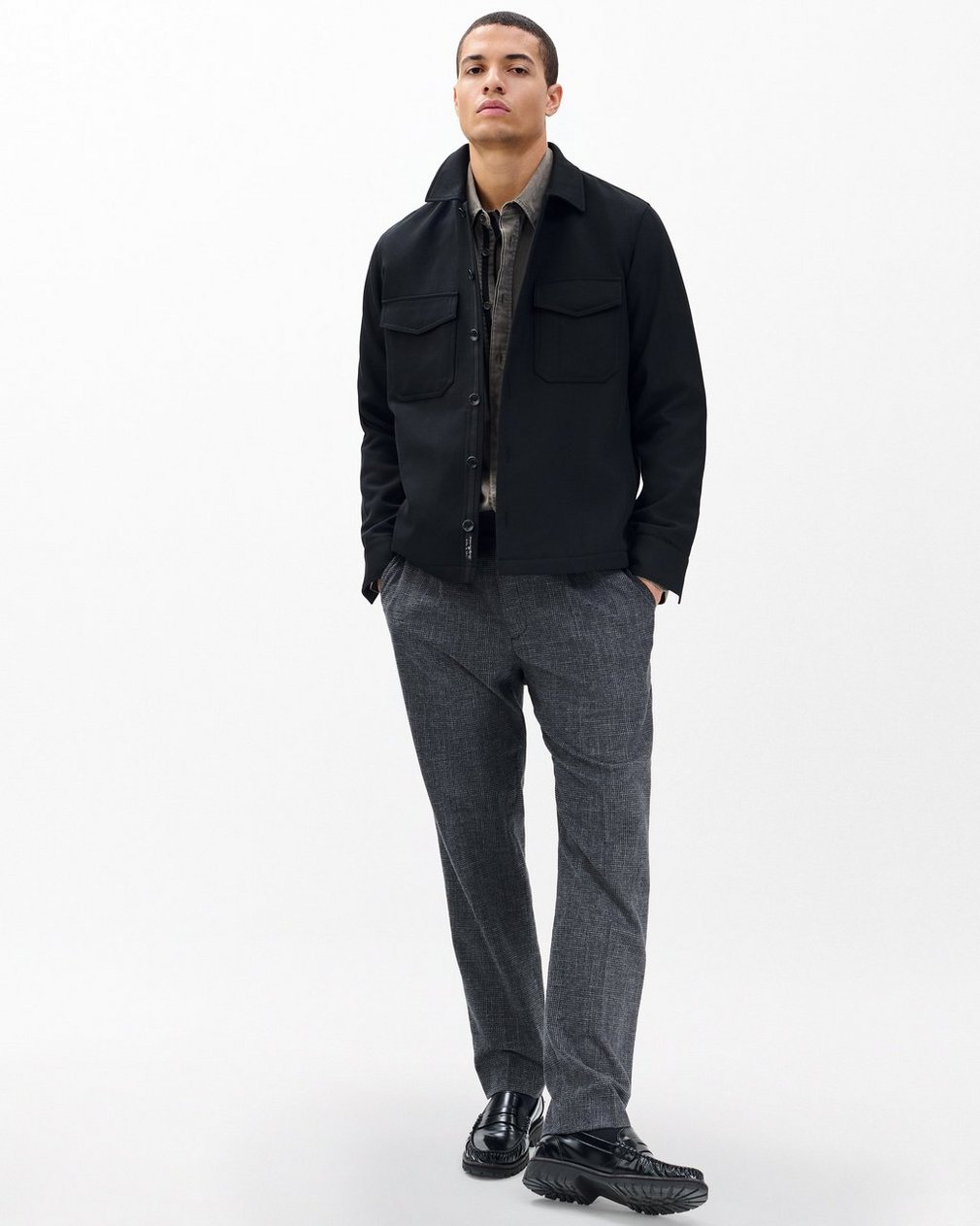 Hyde Italian Twill Shirt Jacket - Black - Image 3