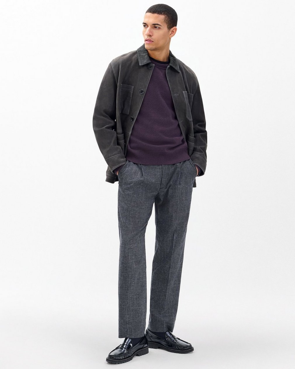 Declan Cashmere Sweater - Deep Plum - Image 3