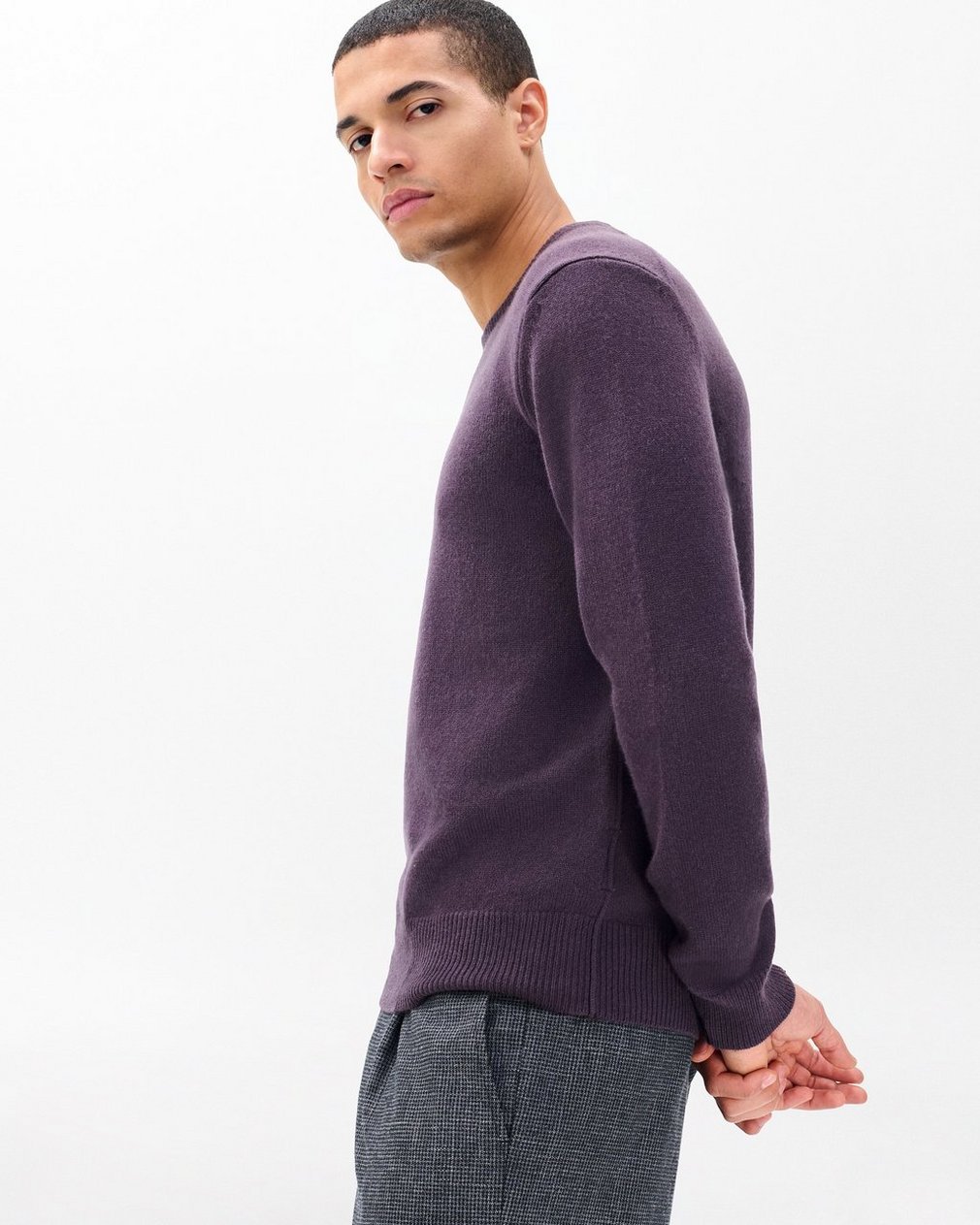 Declan Cashmere Sweater - Deep Plum - Image 5