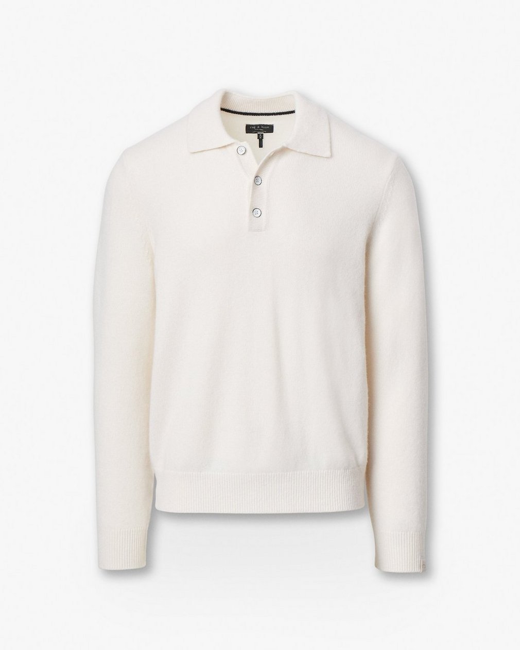 Declan Cashmere Polo Sweater - Ivory - Image 2