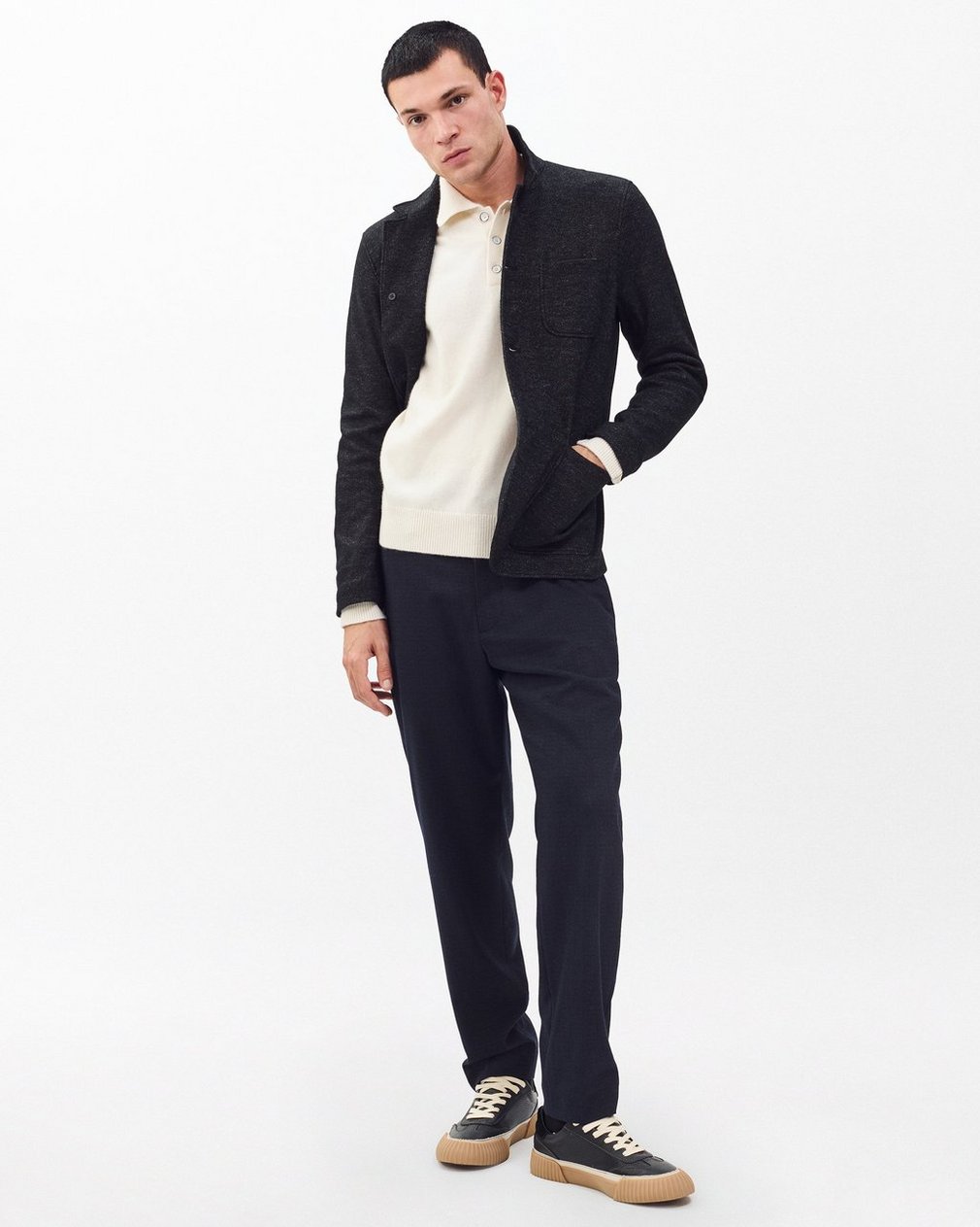 Declan Cashmere Polo Sweater - Ivory - Image 3