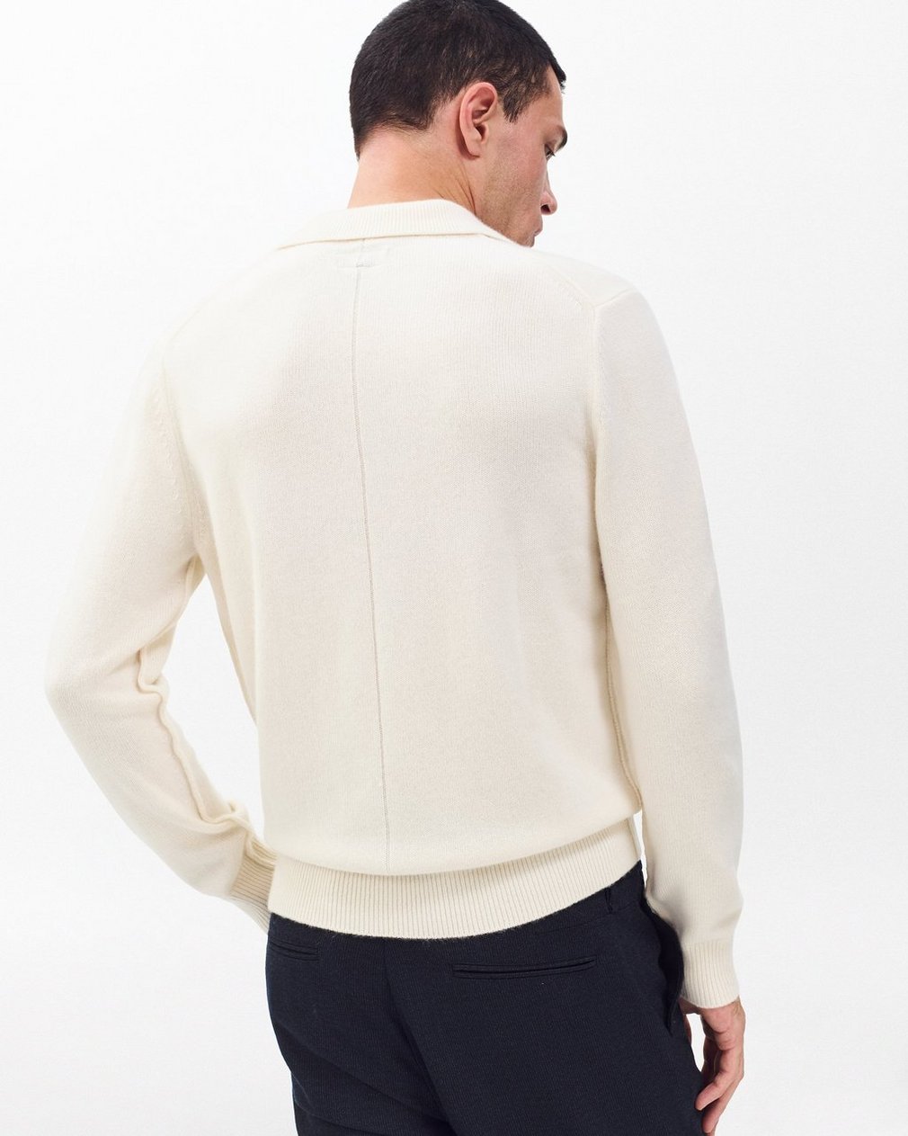 Declan Cashmere Polo Sweater - Ivory - Image 6