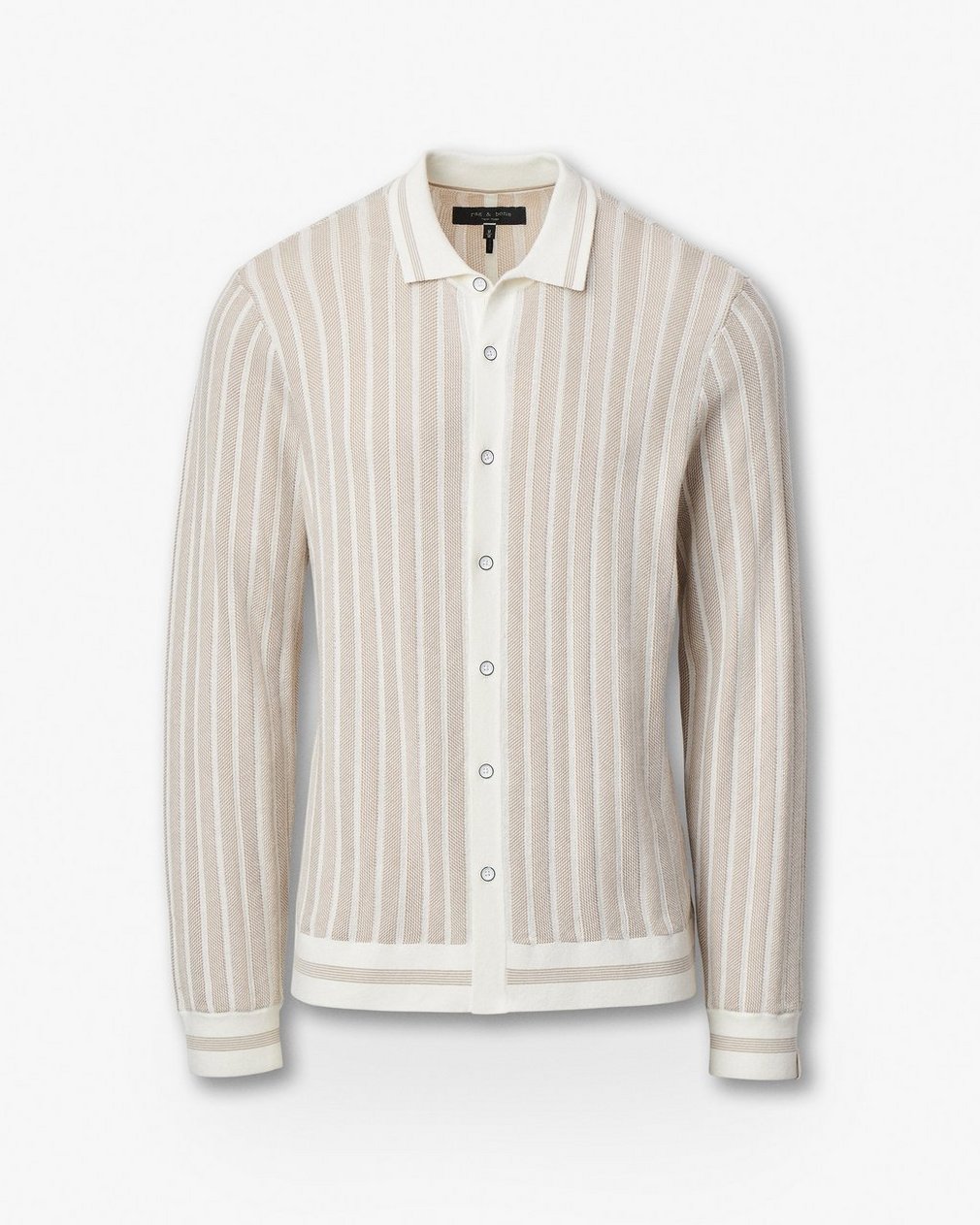Harvey Ribbed Knit Shirt - Ivory - Image 2