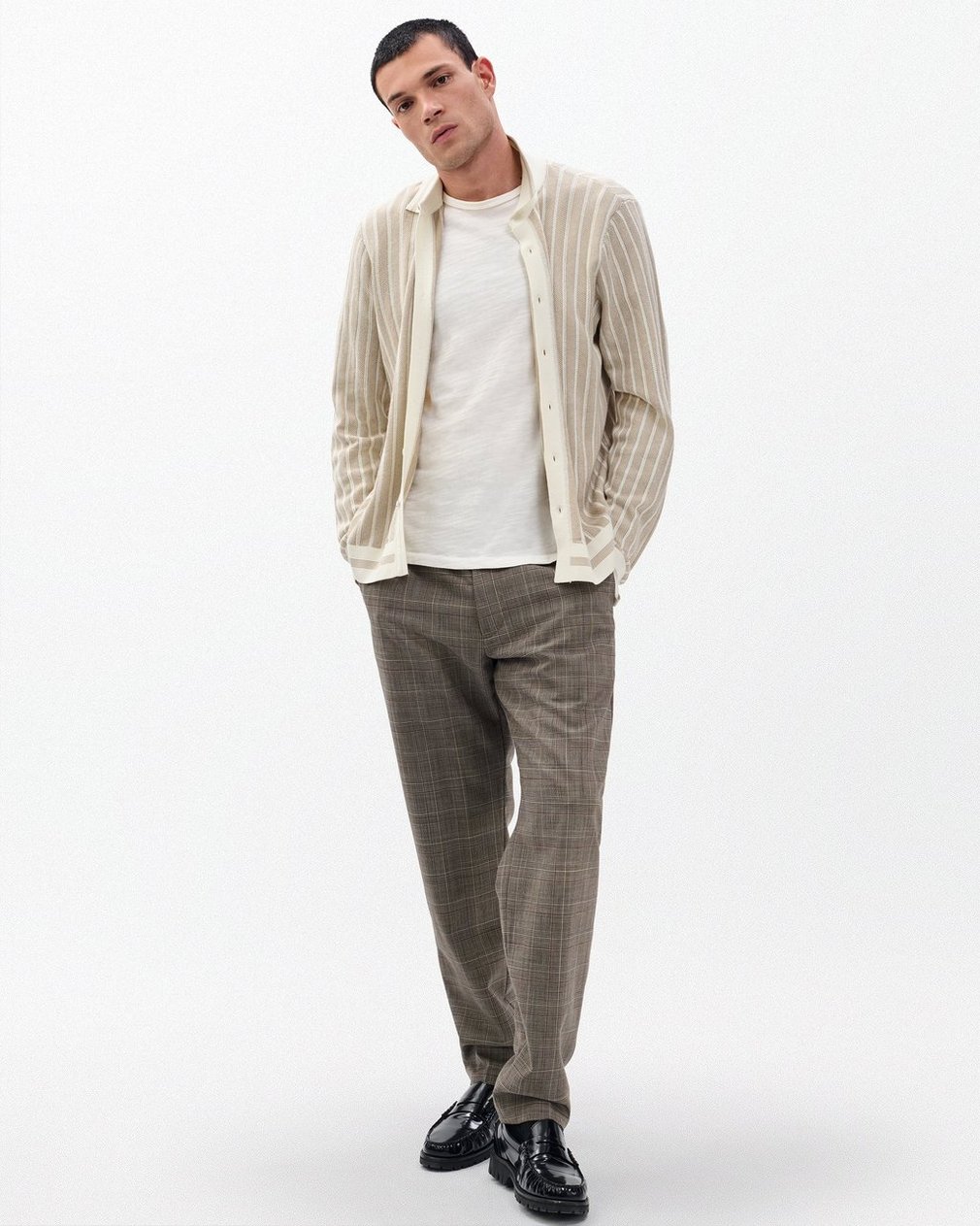 Harvey Ribbed Knit Shirt - Ivory - Image 3