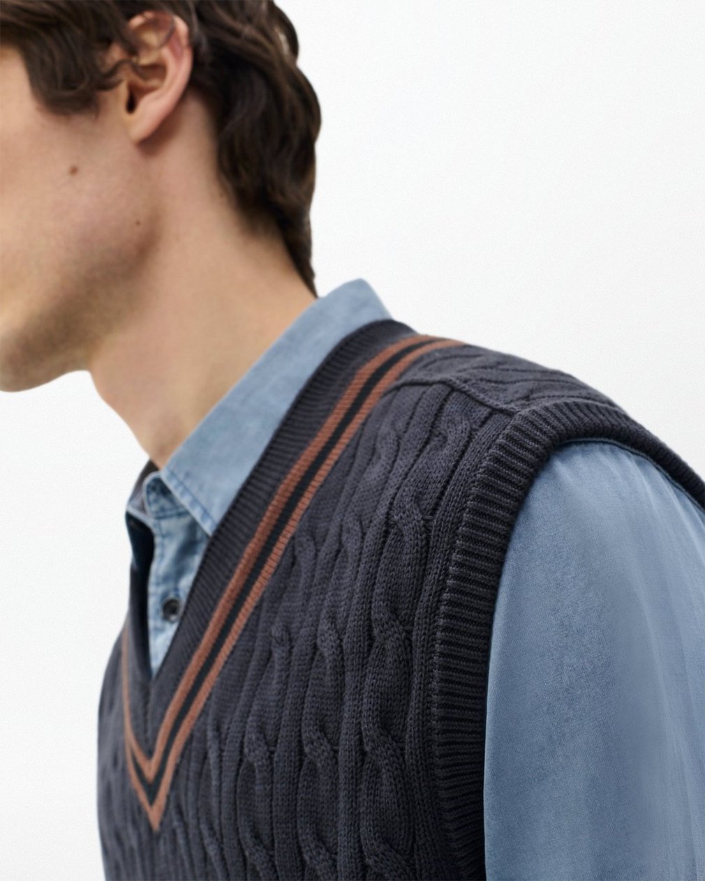 Tristan Cricket Sweater Vest - Dark Grey - Image 5