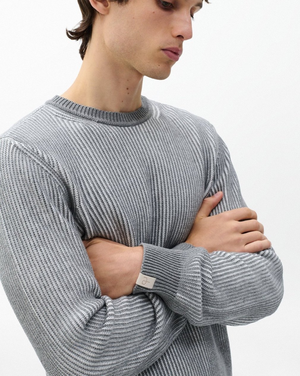 Simon Striped Sweater - Grey Multi - Image 4