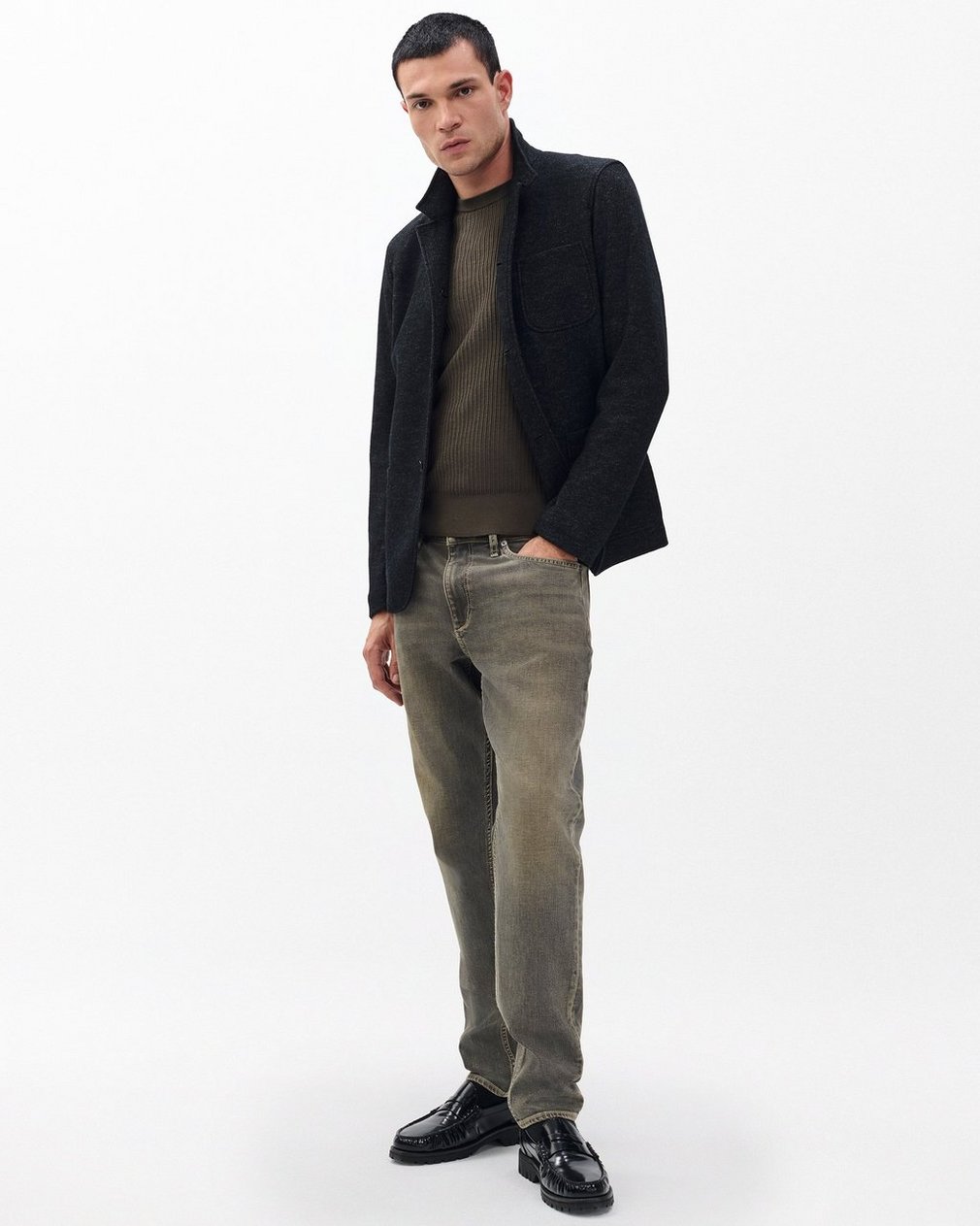 Jayce Silk-Cotton Sweater - Bark - Image 3