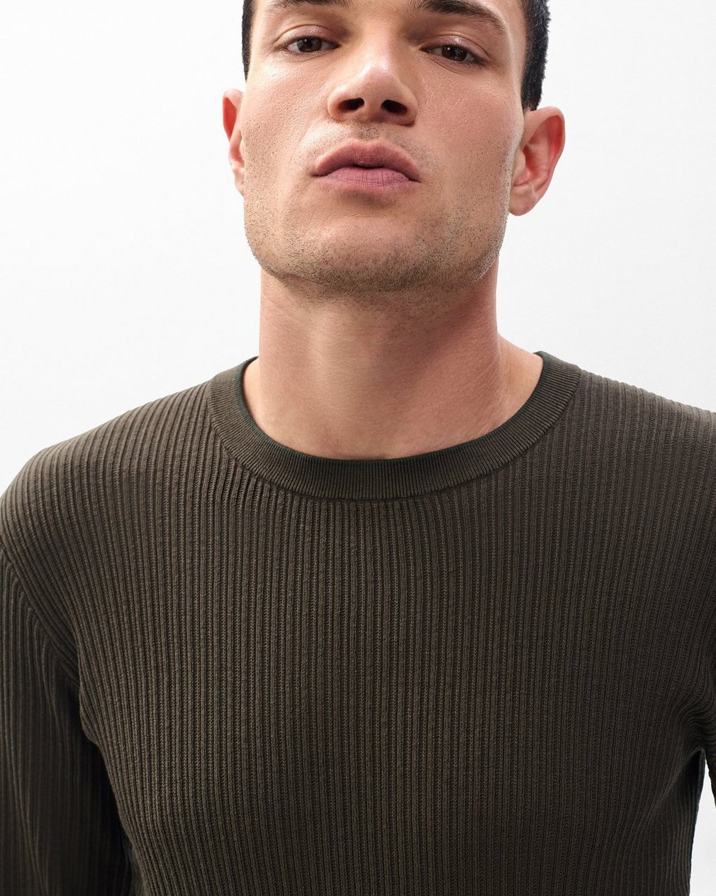 Jayce Silk-Cotton Sweater - Bark - Image 5