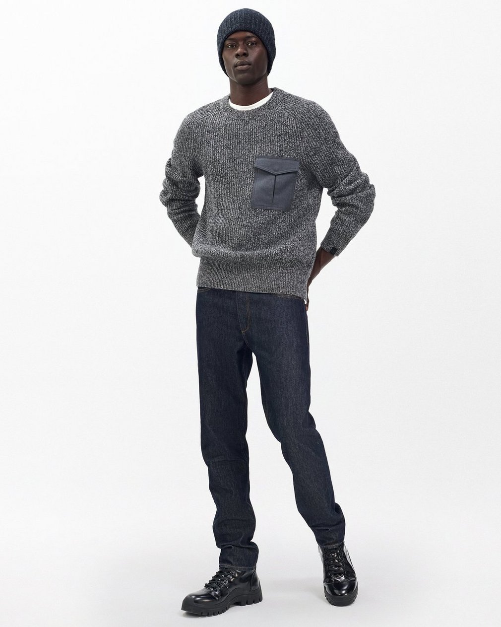 Walker Marled Mixed-Media Sweater - Grey Multi - Image 3