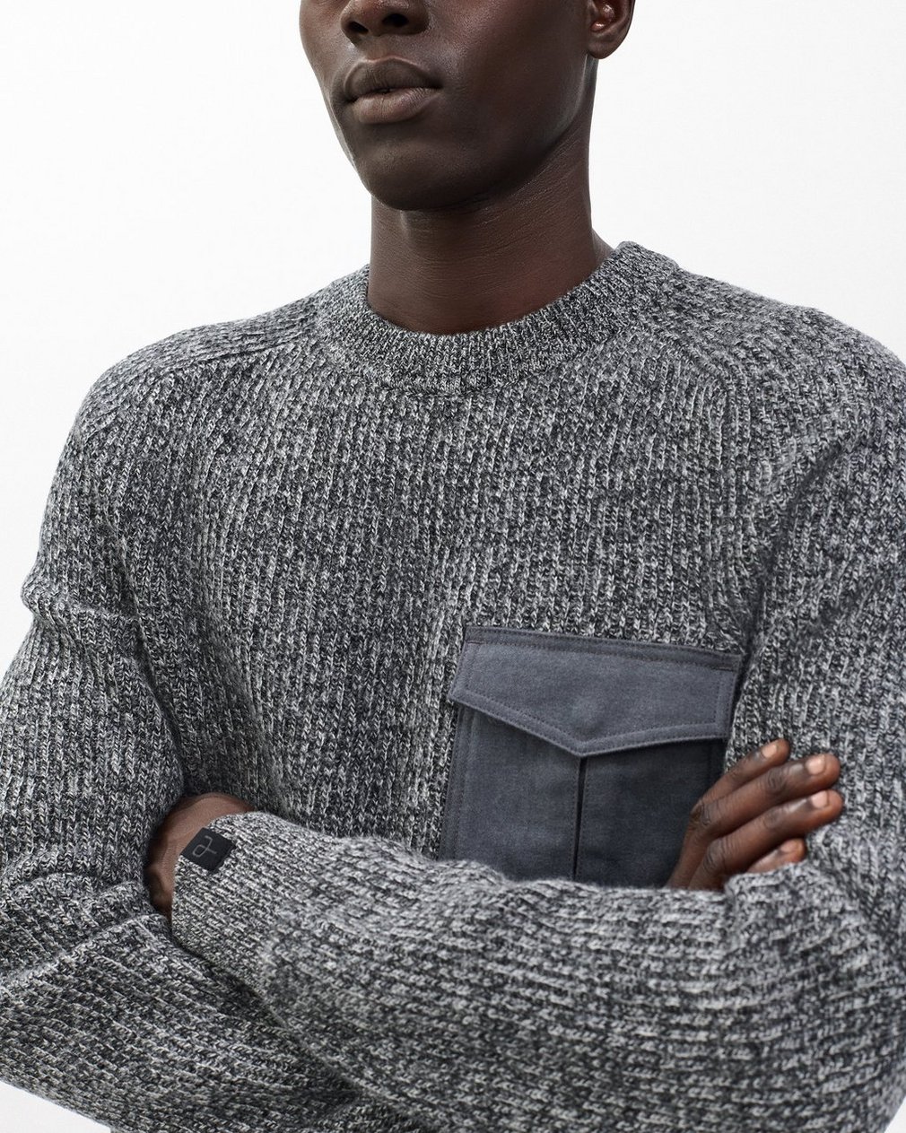 Walker Marled Mixed-Media Sweater - Grey Multi - Image 4
