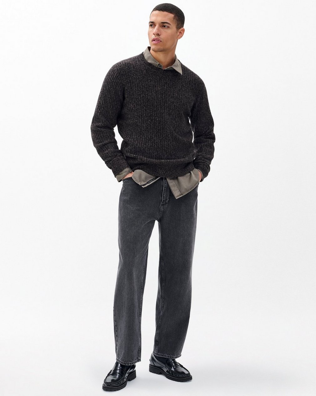 Jensen Ribbed Cashmere Sweater - Brown Multi - Image 2
