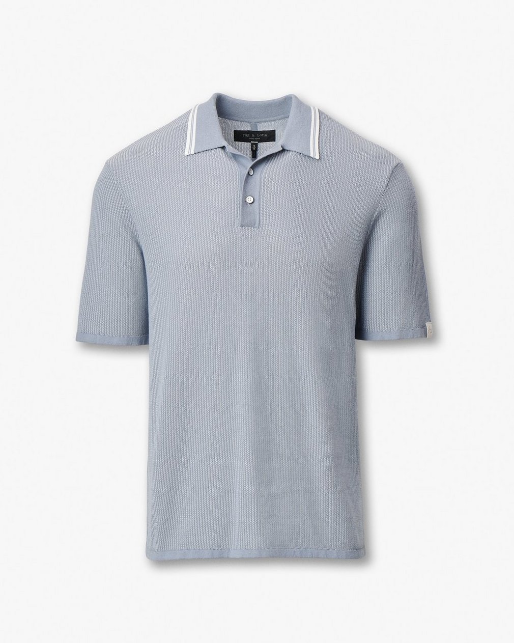 Harvey Tipped Knit Polo - Light Blue - Image 2
