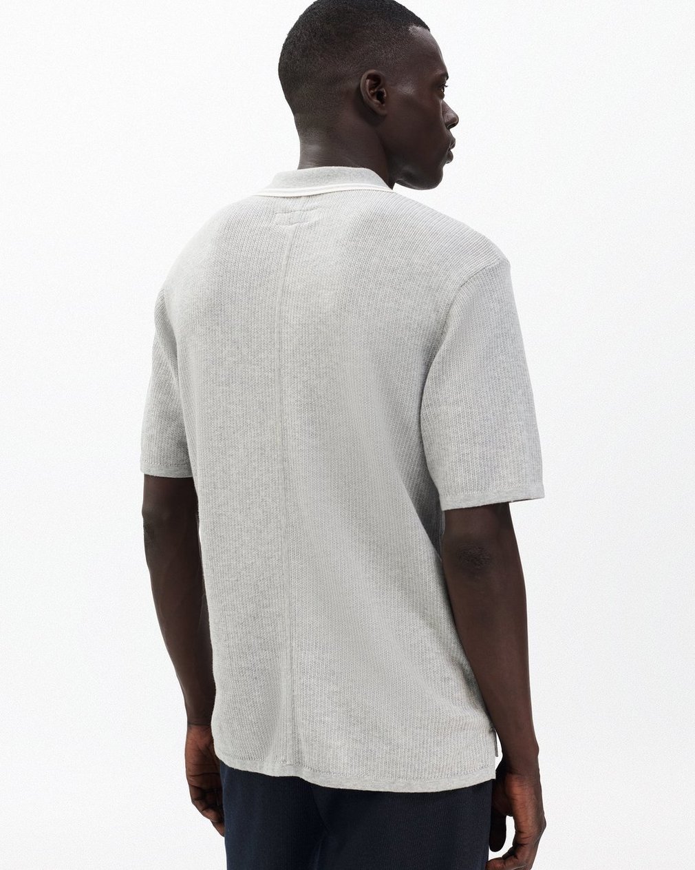 Harvey Tipped Knit Polo - Heather Grey - Image 6