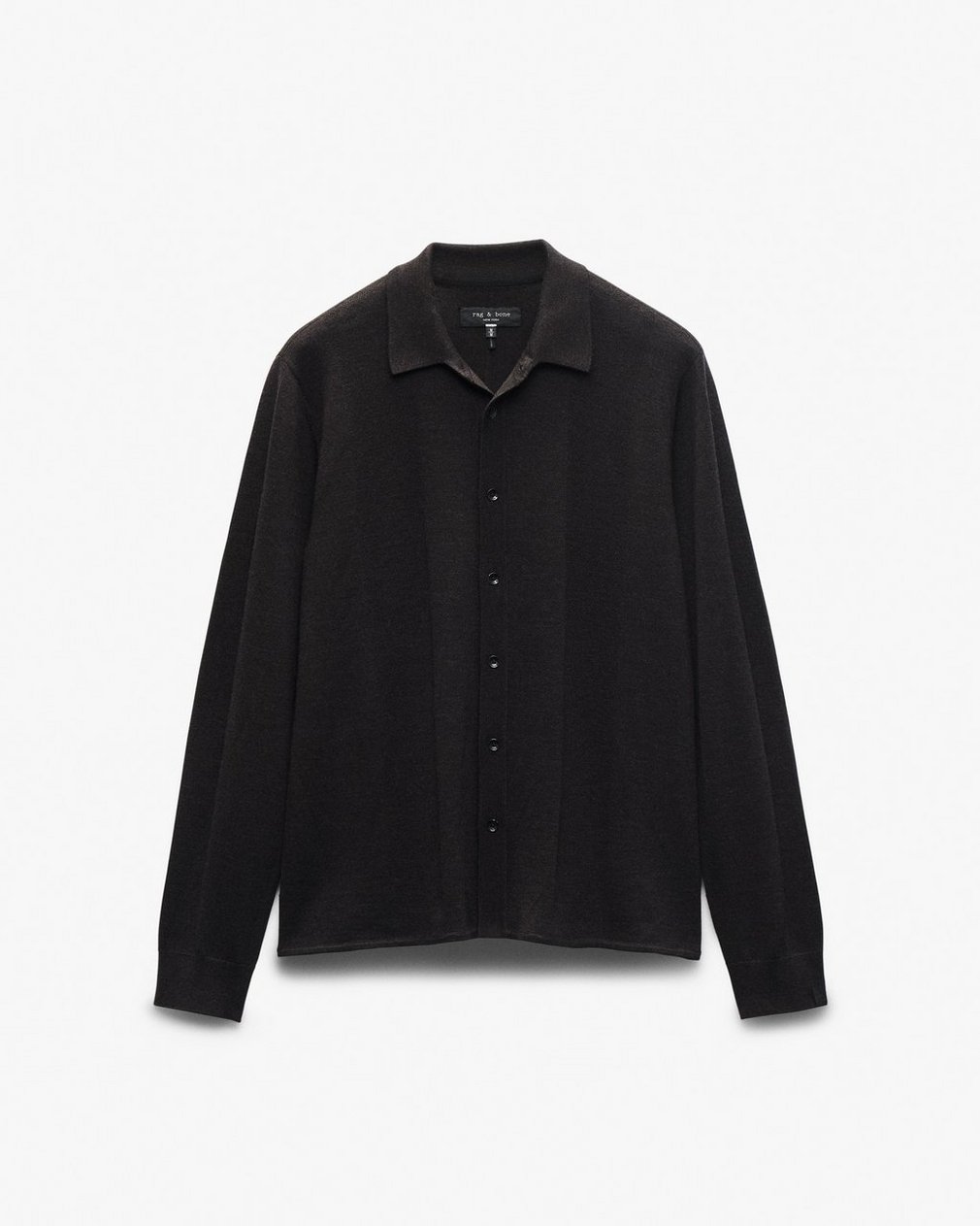 Crawford Wool-Cashmere Knit Shirt - Dark Brown - Image 2