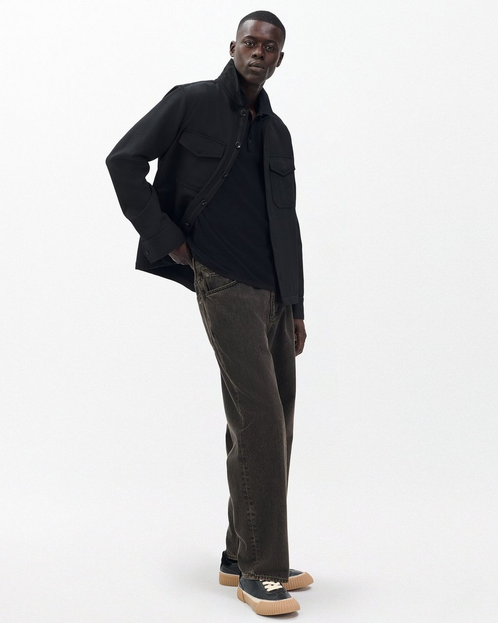 Harvey Knit Polo Shirt - Black - Image 3