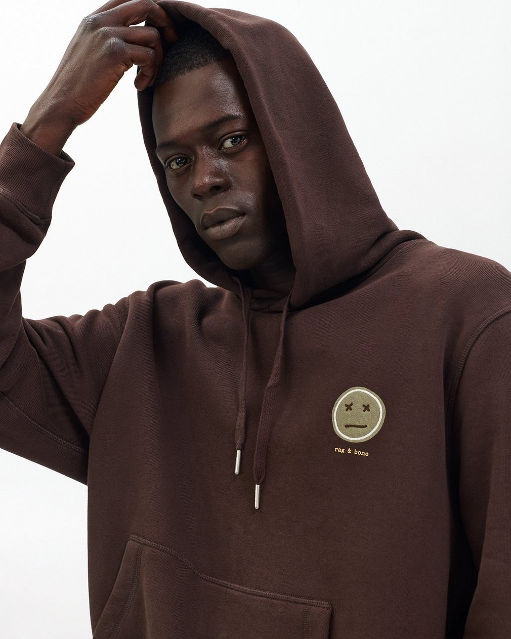 Sour Face Embroidered Hoodie - Brown Multi - Image 4