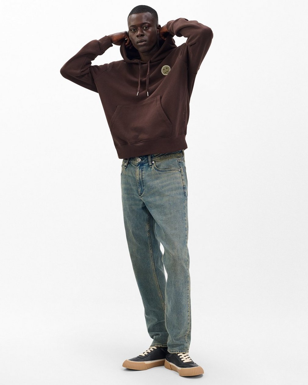 Sour Face Embroidered Hoodie - Brown Multi - Image 6