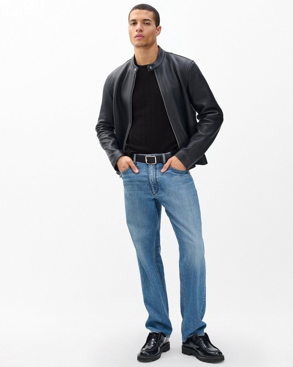 Crawford Wool-Cashmere Sweater Tee - Black - Image 3