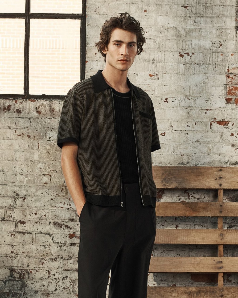 Zuma Zip Knit Polo Shirt - Black - Image 7