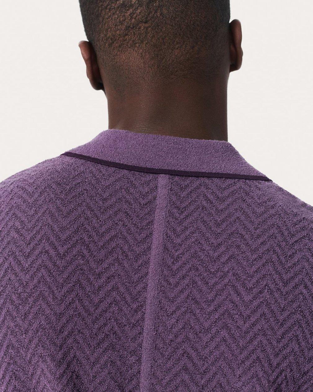 Zuma Herringbone Knit Polo Shirt - Washed Violet - Image 5