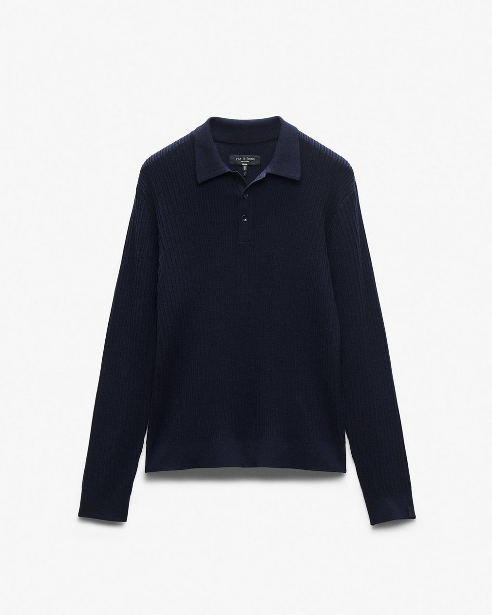 Crawford Wool-Cashmere Polo Sweater - Navy - Image 2