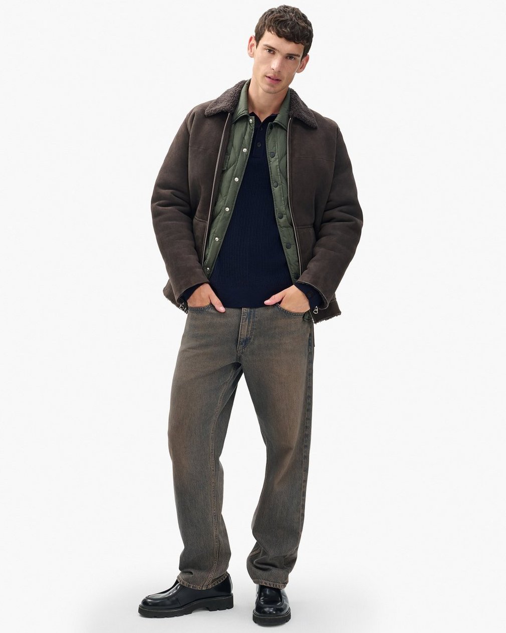Crawford Wool-Cashmere Polo Sweater - Navy - Image 3