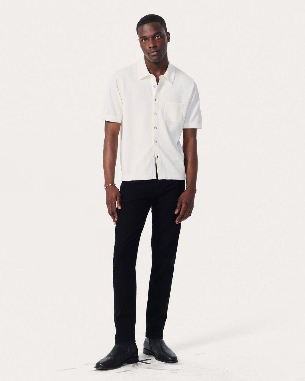 Dalton Knit Shirt - White - Image 3