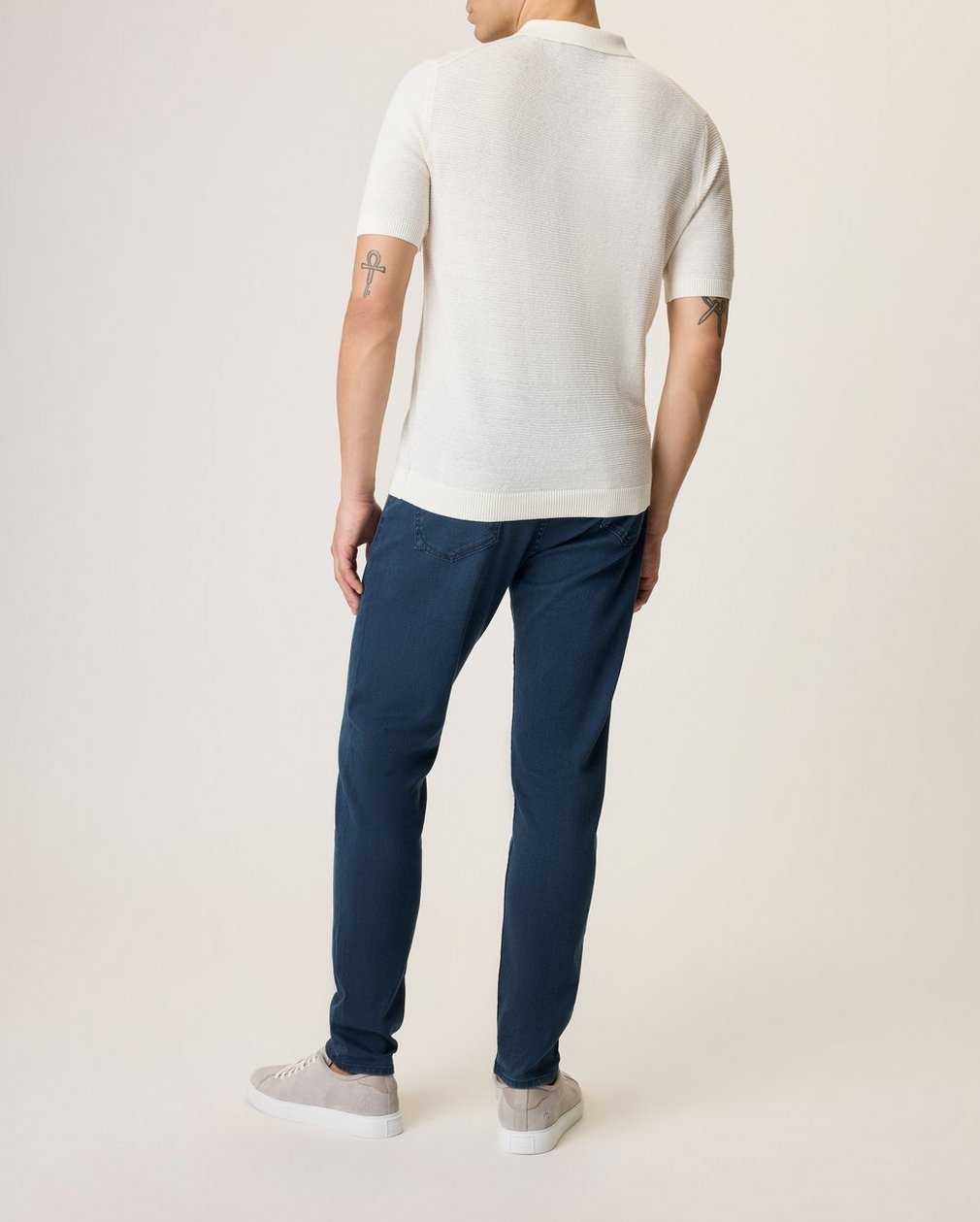 Lewis Cotton Polo Shirt - Ivory - Image 2