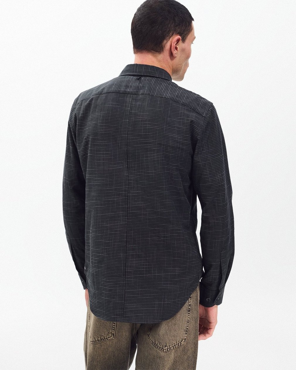 Tomlin Crosshatch Shirt - Black/Grey - Image 6