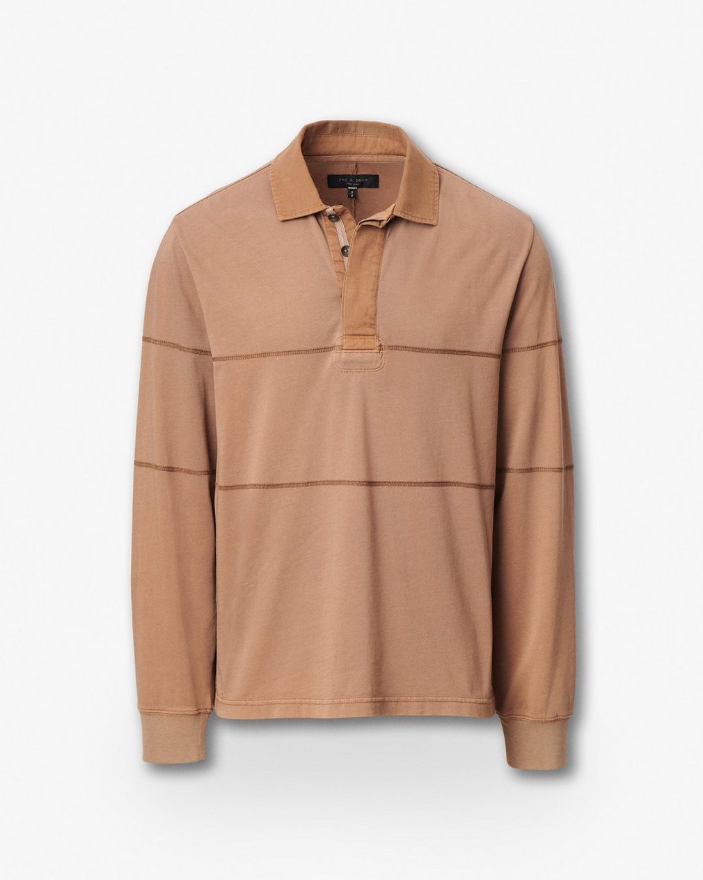 Washed Cotton Rugby Shirt - Washed Brown - Image 2