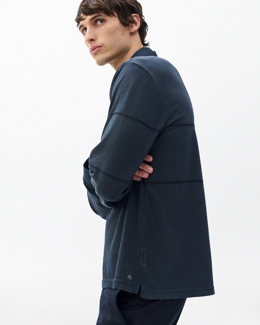 Washed Cotton Rugby Shirt - Washed Black - Image 5