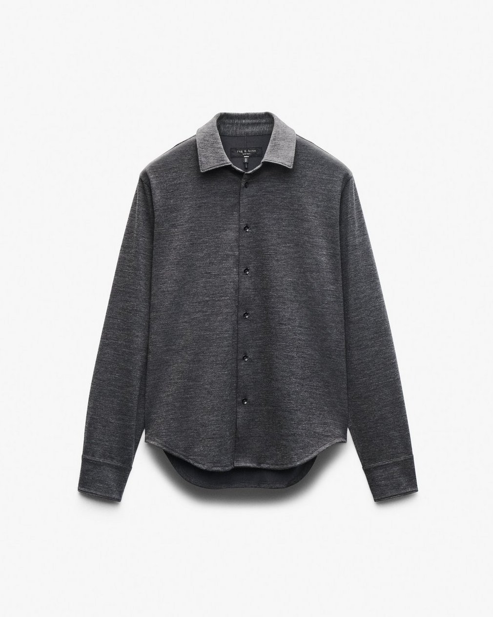 Tomlin Merino Wool Knit Shirt - Charcoal - Image 2