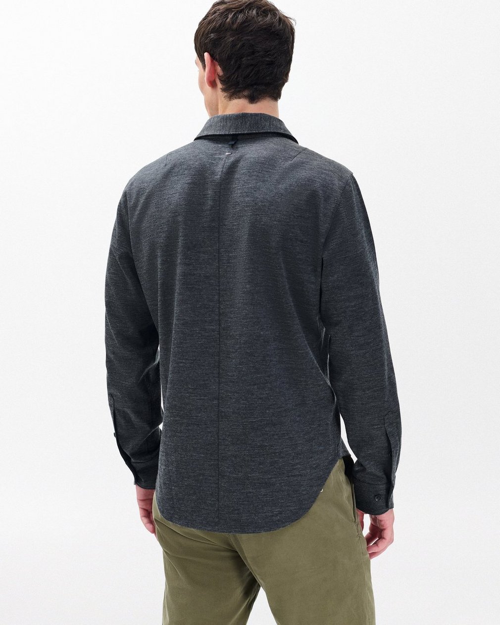 Tomlin Merino Wool Knit Shirt - Charcoal - Image 6