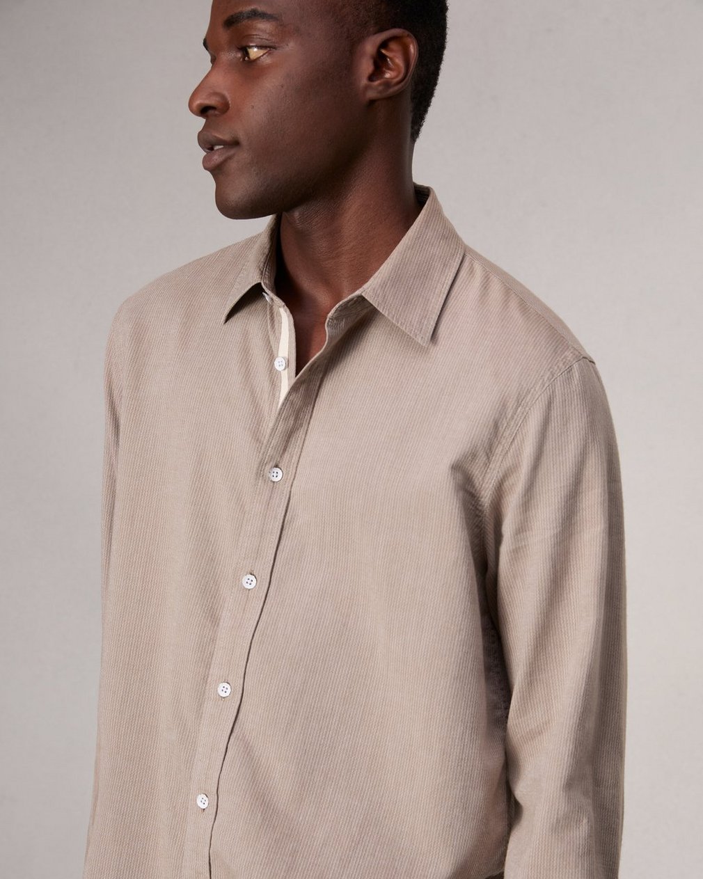 Finch Textured Striped Shirt - Khaki Stripe - Image 6