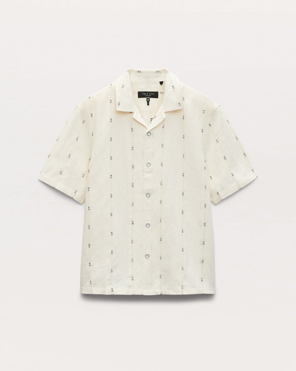 Avery Embroidered Camp Shirt - White Remi Stripe - Image 2