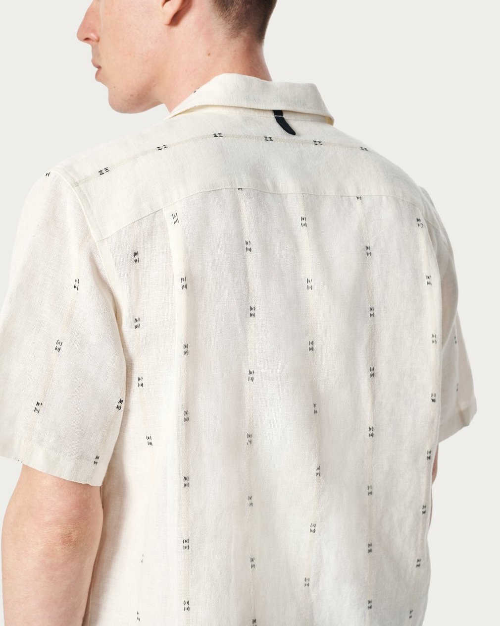 Avery Embroidered Camp Shirt - White Remi Stripe - Image 5
