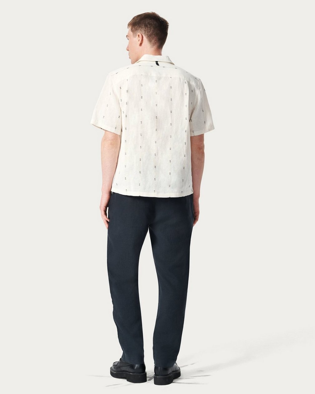 Avery Embroidered Camp Shirt - White Remi Stripe - Image 6