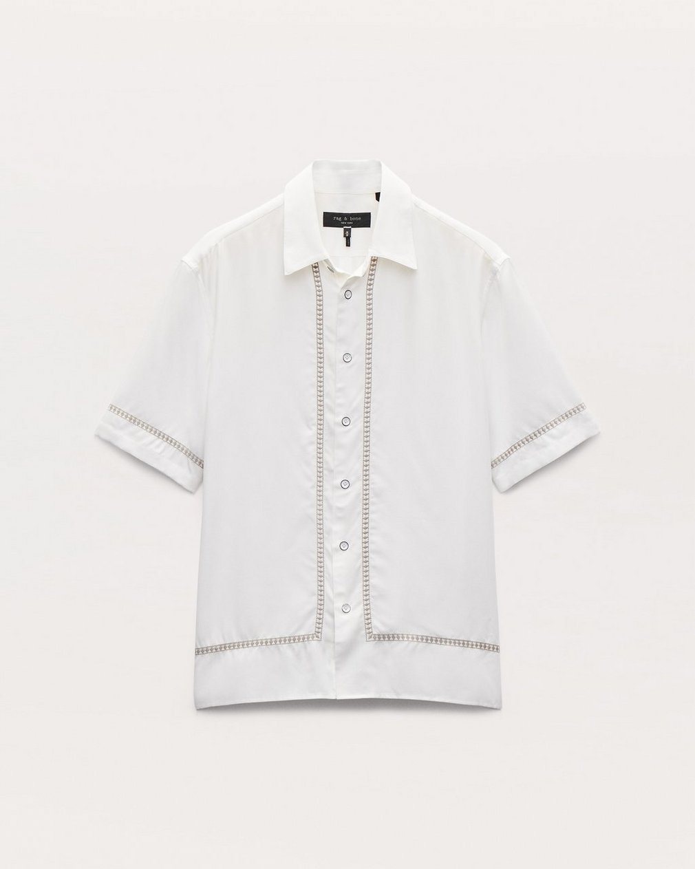 Dalton Embroidered Shirt - White Ezra Stripe - Image 2