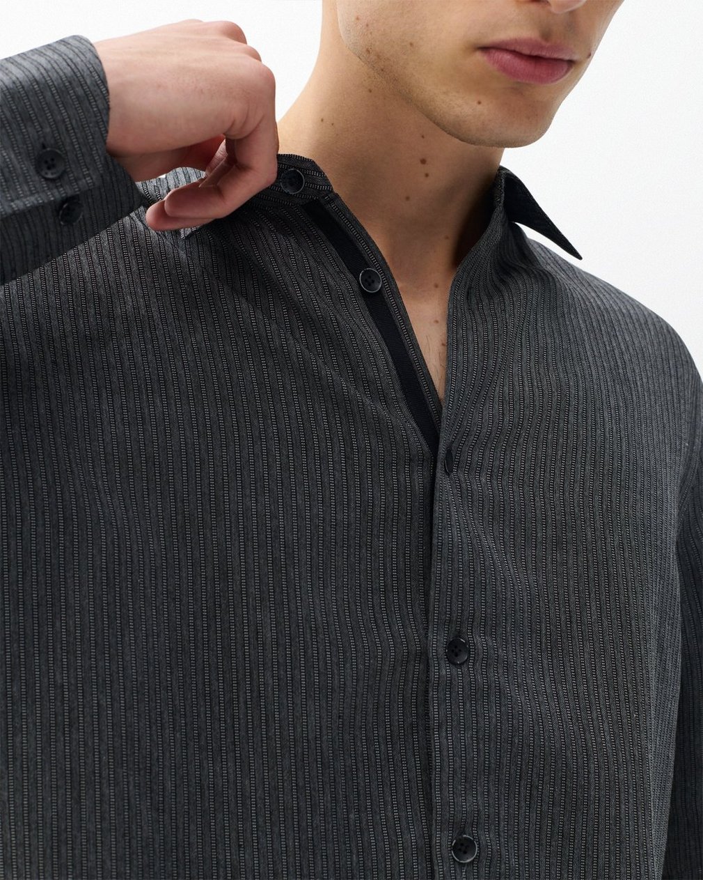 Dalton Geo Patterned Shirt - Grey - Image 5