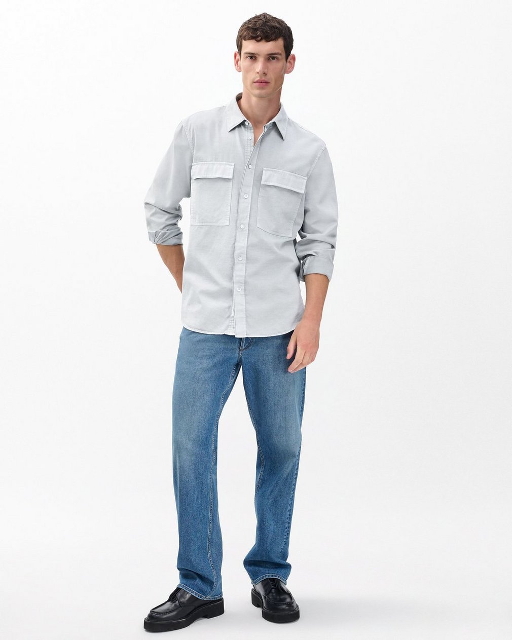 Finch Overdyed Shirt - Grey Ice - Image 3