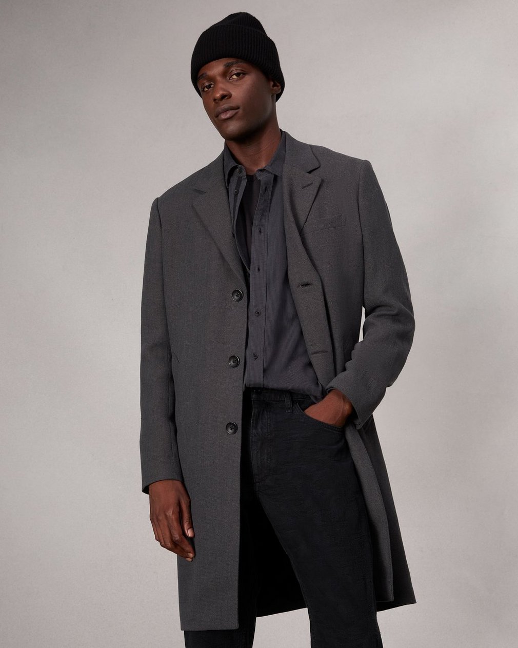 Finch Textured Striped Shirt - Black Stripe - Image 7