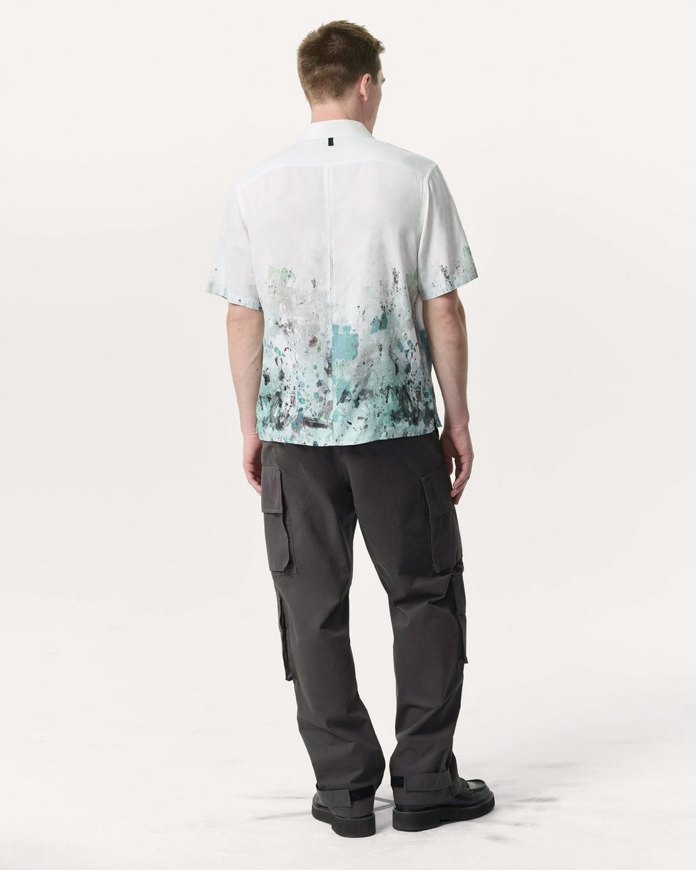 Relaxed Fit Dalton Paint Splatter Shirt - White Paint - Image 5