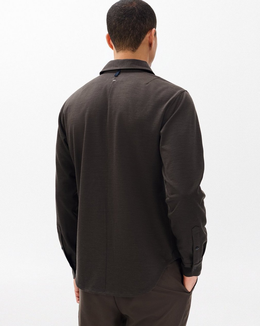 Tomlin Merino Wool Knit Shirt - Stonewall - Image 6