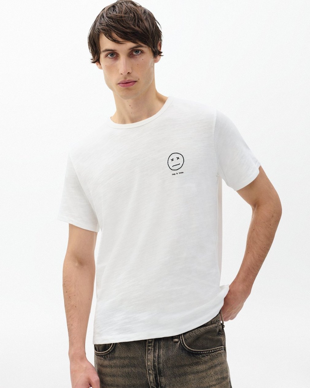 Sour Face Embroidered Tee - White - Image 2