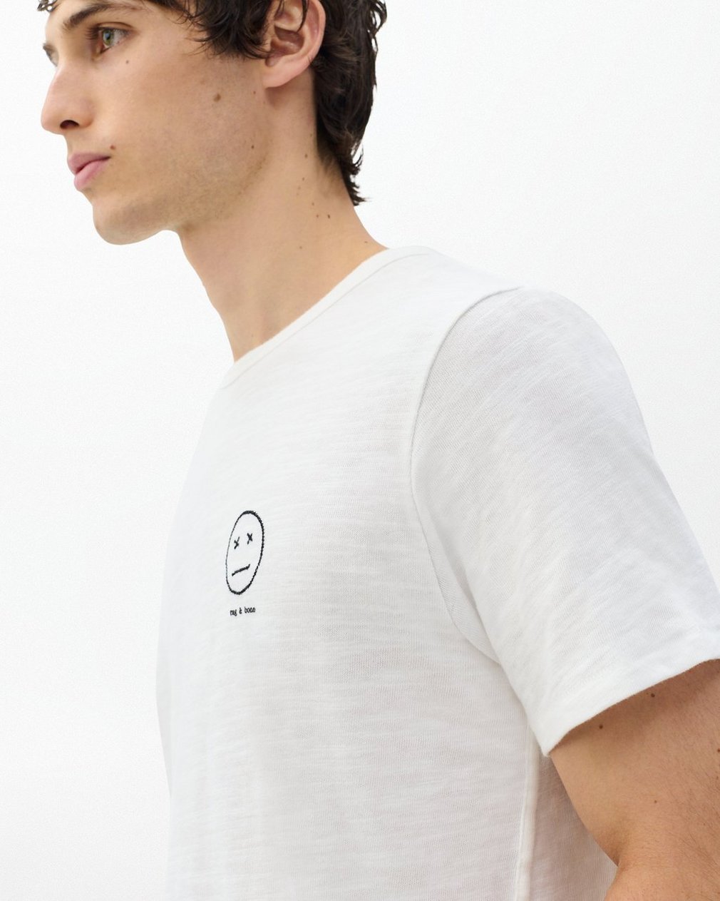 Sour Face Embroidered Tee - White - Image 4