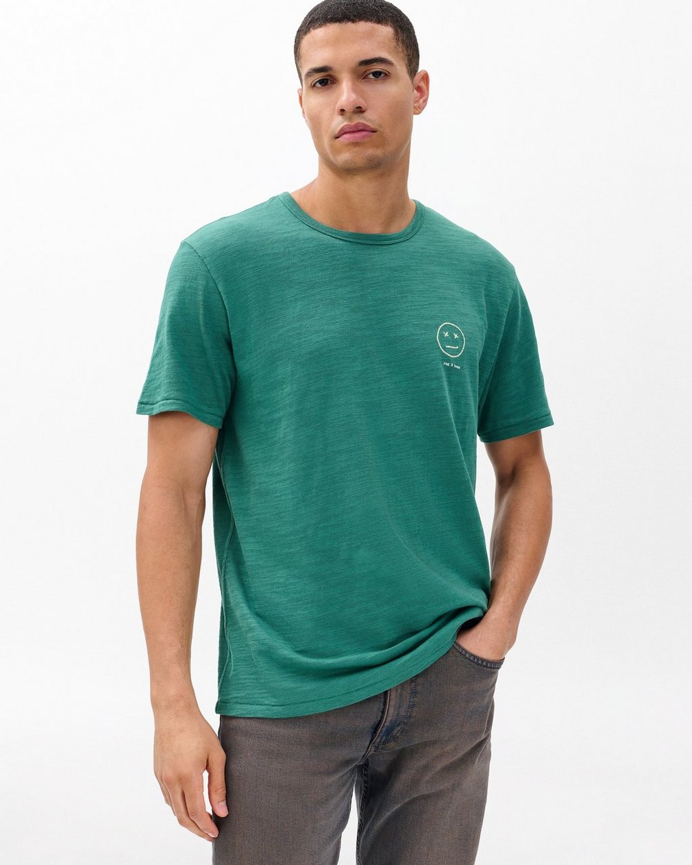 Sour Face Embroidered Tee - Pine Forest - Image 2